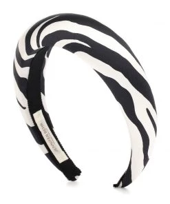 Jennifer Behr Thada Silk Headband Zebra