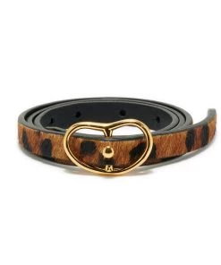 Lizzie Fortunato Skinny Georgia Belt In Dark Leopard