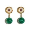 Lizzie Fortunato Yolo Earrings In Malachite