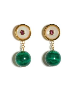 Lizzie Fortunato Yolo Earrings In Malachite