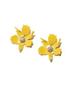Lele Sadoughi Small Crystal Lily Earring Yellow