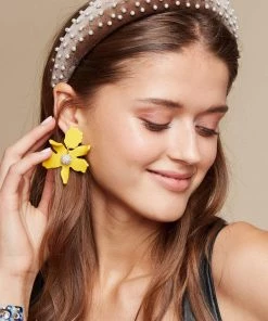 Lele Sadoughi Small Crystal Lily Earring Yellow