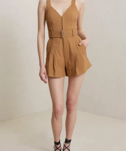 A.L.C. Just In Gracie Linen Jumpsuit In Brunswick Beige