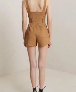 A.L.C. Just In Gracie Linen Jumpsuit In Brunswick Beige