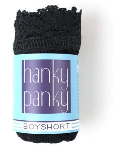 Hanky Panky Just In Rolled Signature Lace Boyshort Black
