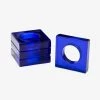Caspari Acrylic Napkin Rings In Cobalt - Set Of 4