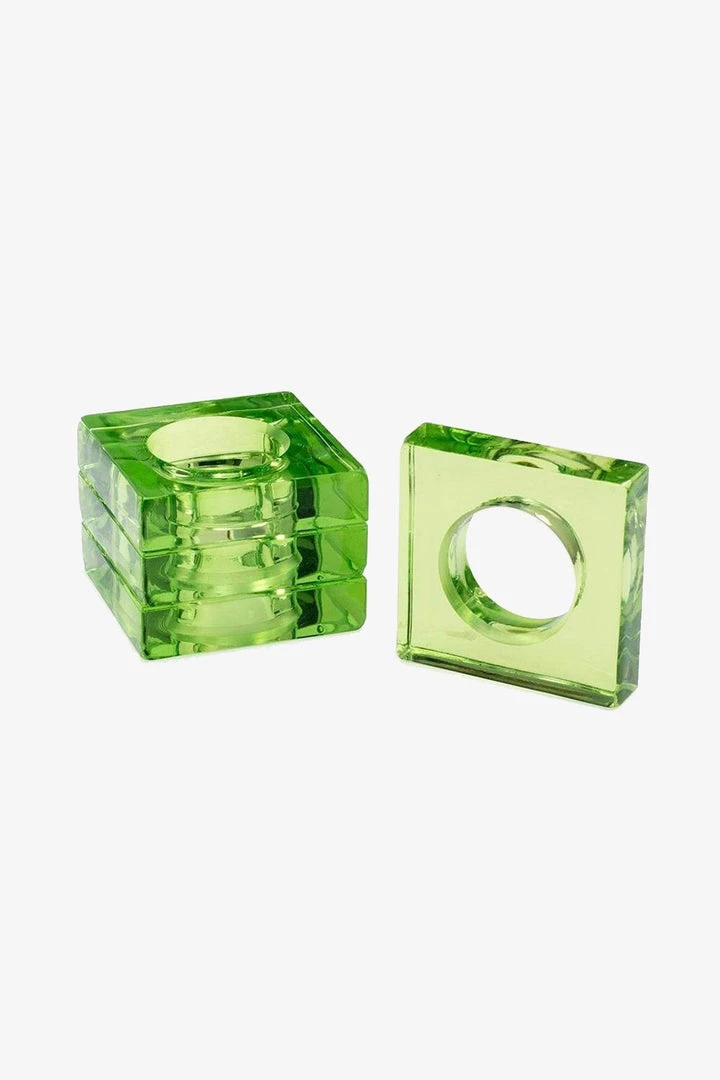 Caspari Acrylic Napkin Rings In Emerald - Set Of 4 Just In 1 Caspari Acrylic Napkin Rings In Emerald - Set Of 4 Just In