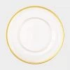 Caspari Just In Acrylic Plate Charger In Clear With Gold Rim