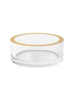 Caspari Acrylic Wine Bottle Coaster In Clear With Gold Rim Home & Beauty