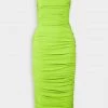 Solace London Adler Midi Dress In Chartreuse Just In