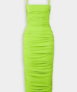 Solace London Adler Midi Dress In Chartreuse Just In