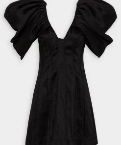 Aje. Admiral Butterfly Sleeve Mini Dress In Black Just In