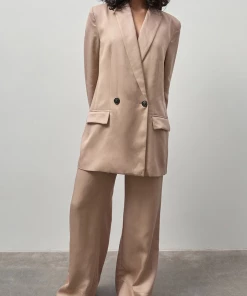 ST. AGNI Just In Wide Leg Pants In Nutmeg