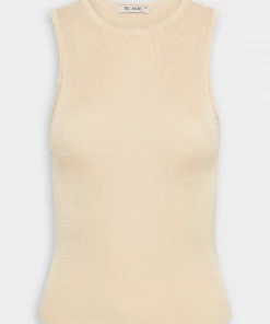 ST. AGNI Crew Neck Knit Tank Top In Ecru Just In