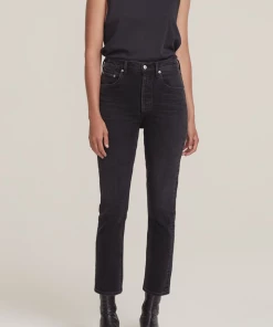 AGOLDE Riley High Rise Straight Crop Jean In Panoramic Just In
