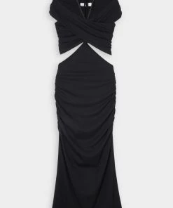 Jonathan Simkhai Standard Akane Rib Off Shoulder Cut-Out Dress In Black
