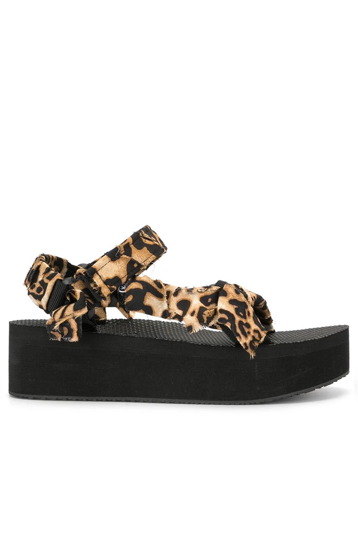 Arizona Love Trekky Platform Sandals In Leo Satin 1 Arizona Love Trekky Platform Sandals In Leo Satin