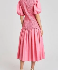 Derek Lam 10 Crosby Just In Amaya Smocked Dress In Peony