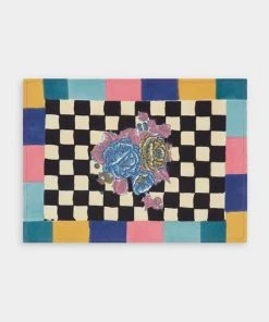 Lisa Corti American Placemat 35 X 48 Big Check In Olive Green