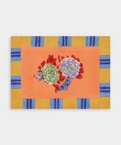 Lisa Corti Just In American Placemat 35 X 48 Queen Flower In Peach