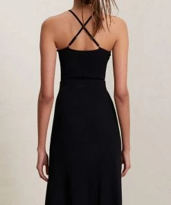 A.L.C. Ana Rib Knit Top In Black