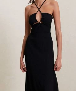 A.L.C. Ana Rib Knit Top In Black