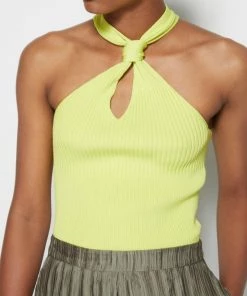 Jonathan Simkhai Just In Andrea Compact Rib Tank Top In Lime