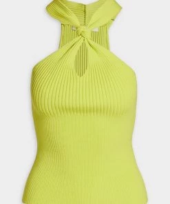 Jonathan Simkhai Just In Andrea Compact Rib Tank Top In Lime