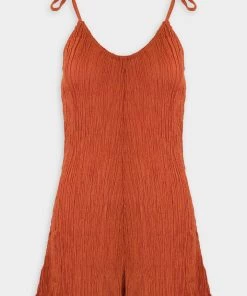 Savannah Morrow Andria Romper In Papaya