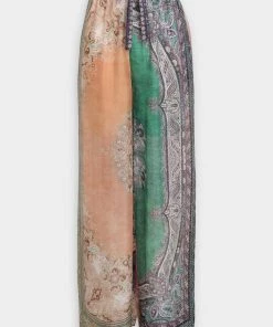 Zimmermann Just In Anneke Draw Waist Pant In Patch Paisley