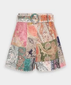 Zimmermann Anneke Fitted Short In Patch Paisley Just In