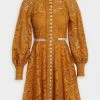 Zimmermann Anneke Lace Mini Dress In Mustard