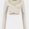 GAUGE81 Just In Arges Long Sleeve Crop Top In Sand
