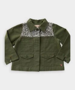 Pink Chicken Just In Army Jacket In Four Leaf Clover