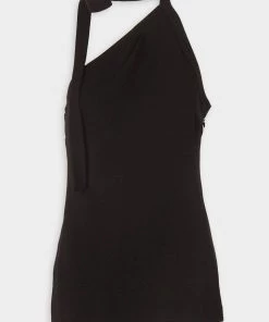 3.1 Phillip Lim Just In Asymmetric Tank Top With Neck Ties In Black
