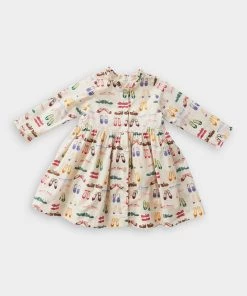 Pink Chicken Autumn Dress In Antique White Multi Just In