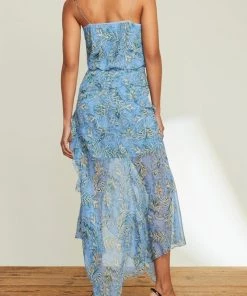 Veronica Beard Avenel Floral Dress In Aero Blue Multi