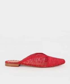 Melocotton Babouches Slide Sandals In Cherry Just In
