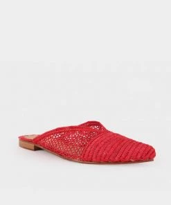 Melocotton Babouches Slide Sandals In Cherry Just In