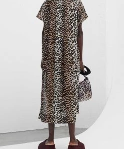 GANNI Beach Kaftan In Leopard