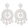 Suzanna Dai Bags & Accessories Beaded Chandelier Hoops Earrings White