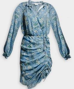 Veronica Beard Becky Floral Dress In Aero Blue Multi Just In