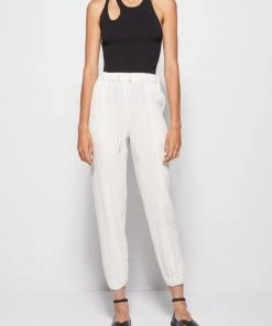Jonathan Simkhai Bellamy Crinkle Utility Joggers In Moonstone
