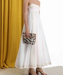 ZIMMERMANN Bellitude Bandeau Midi Dress Spliced Featured Designers