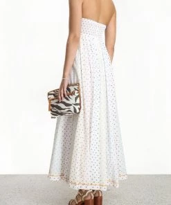 ZIMMERMANN Bellitude Bandeau Midi Dress Spliced Featured Designers