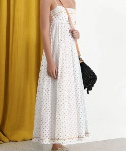 ZIMMERMANN Bellitude Bandeau Midi Dress Spliced Featured Designers
