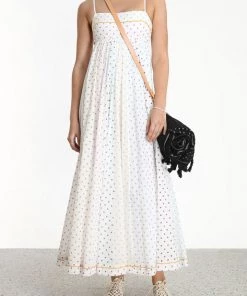 ZIMMERMANN Bellitude Bandeau Midi Dress Spliced Featured Designers