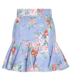 ZIMMERMANN Bellitude Flip Mini Skirt Cornflower Floral Featured Designers