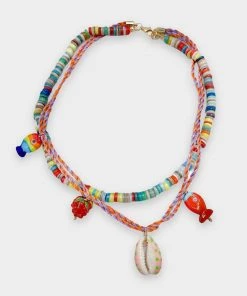 MAISON IREM Better Together Necklace In Mix Colors With Gold Shell