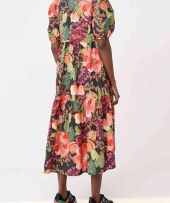 FARM Rio Featured Designers Black Fruit Floral Midi Dress